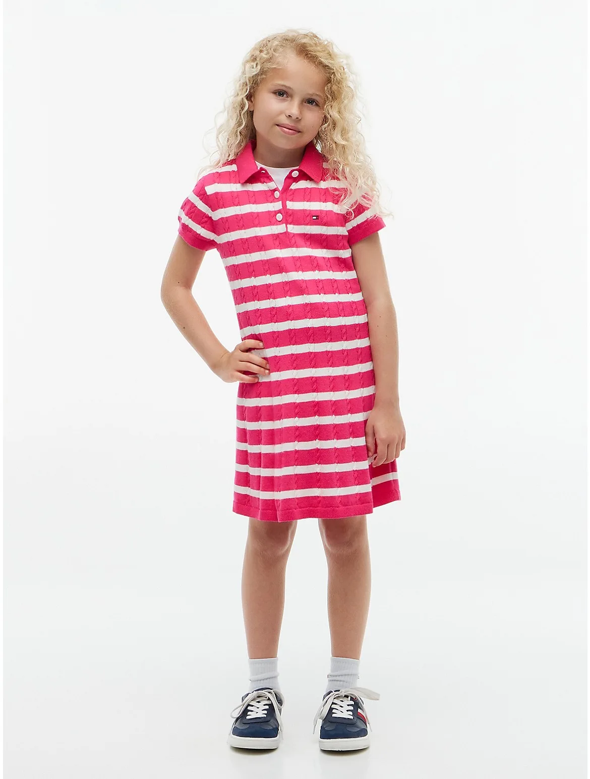 Stripe Cable Knit Polo Dress by Tommy Hilfiger