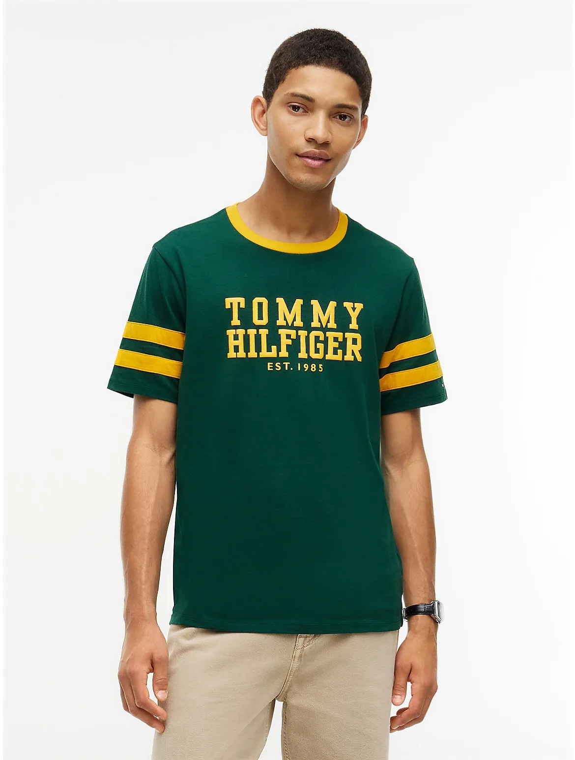 Varsity Logo Stripe T-Shirt by Tommy Hilfiger