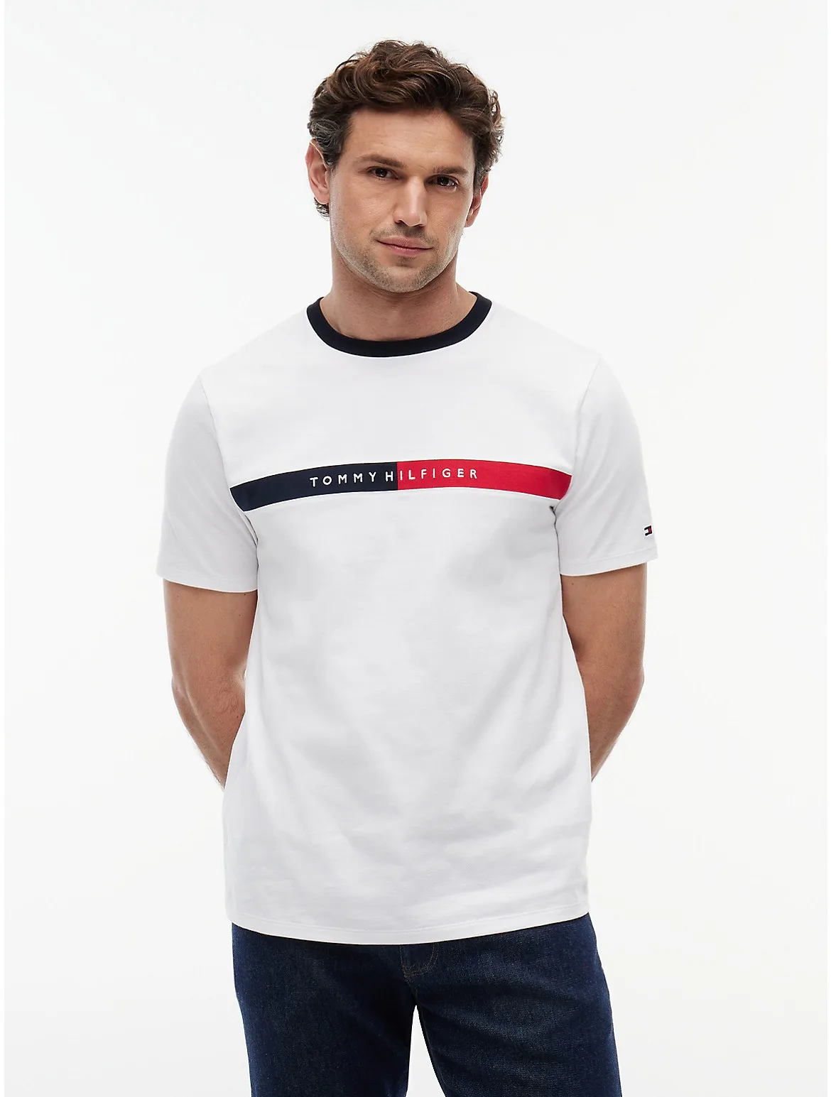 Colorblock Flag Stripe Logo T-Shirt