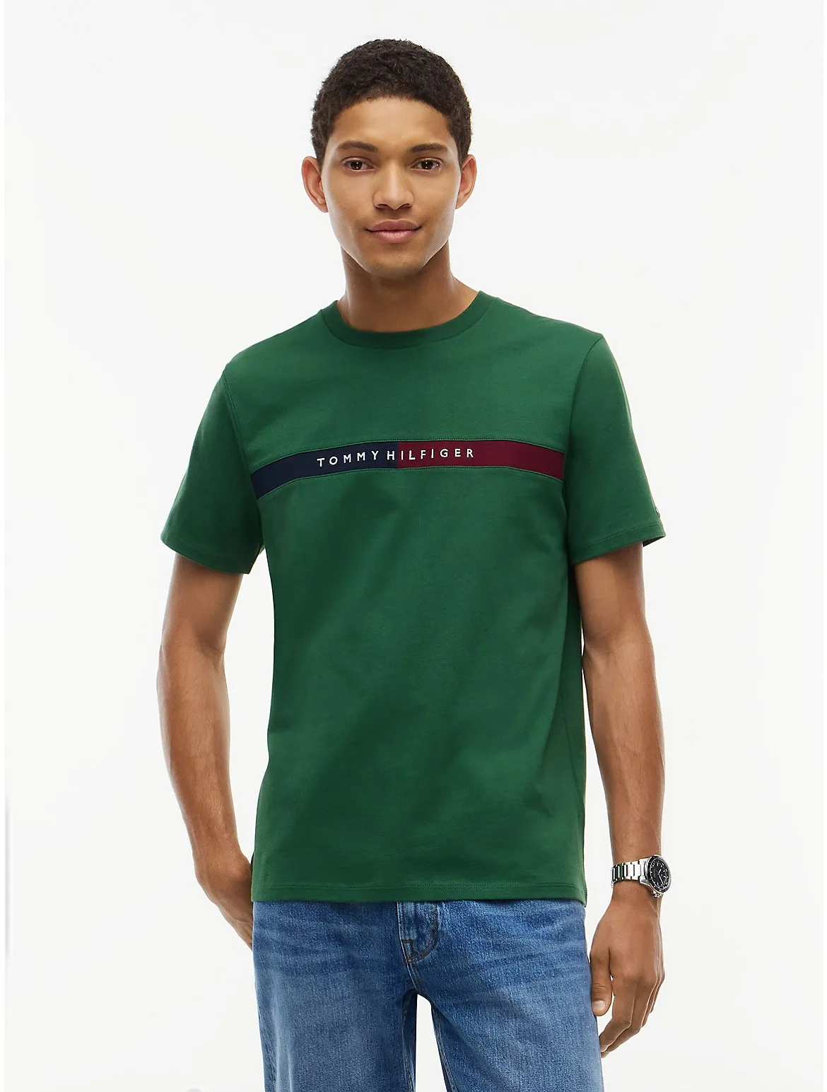 Colorblock Flag Stripe Logo T-Shirt