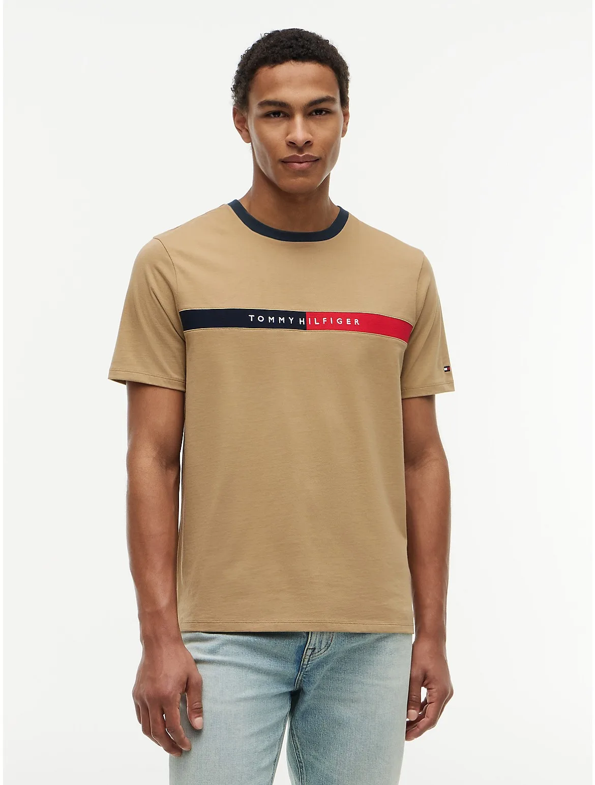 Colorblock Flag Stripe Logo T-Shirt