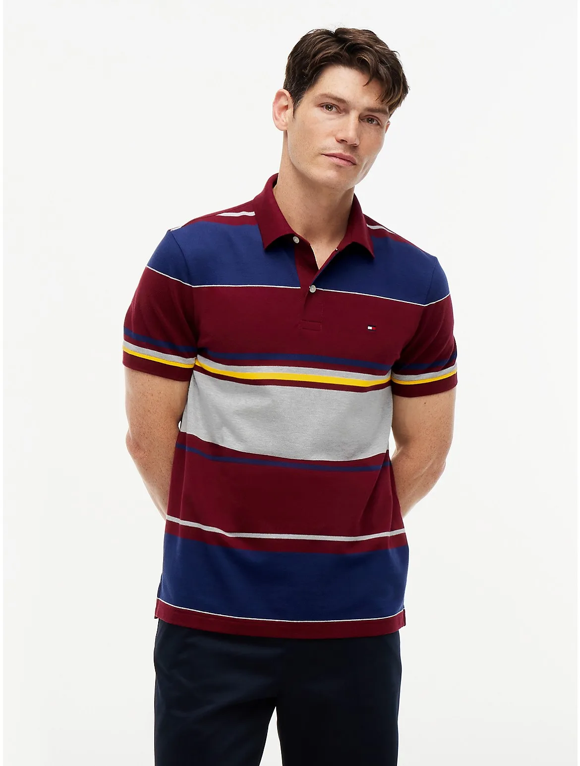 Regular Fit Striped Polo by Tommy Hilfiger