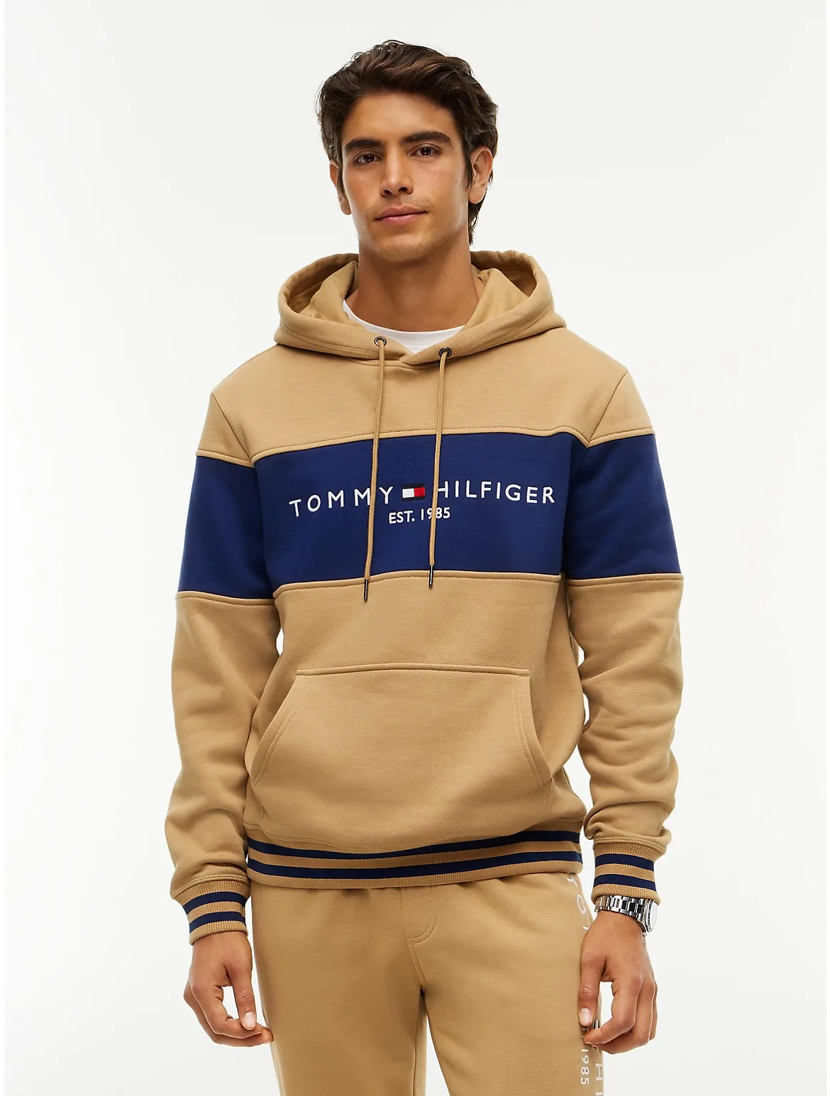 Tommy Logo Colorblock Hoodie by Tommy Hilfiger