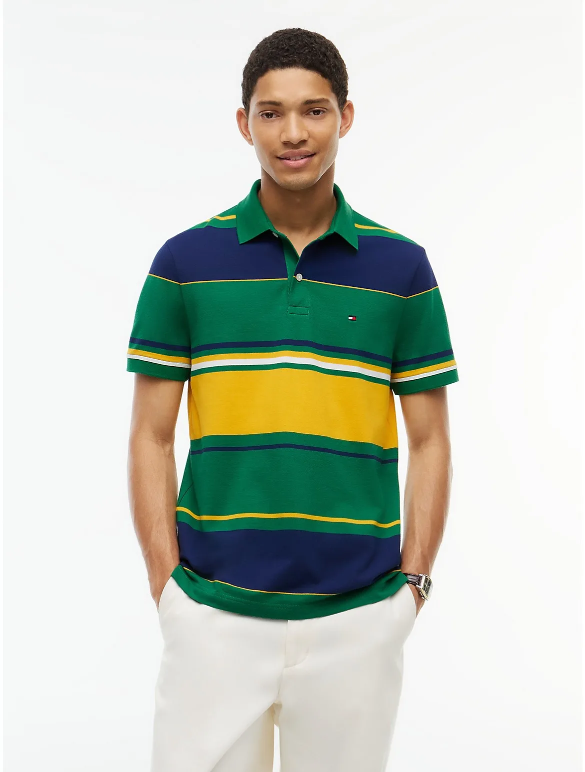 Regular Fit Striped Polo by Tommy Hilfiger