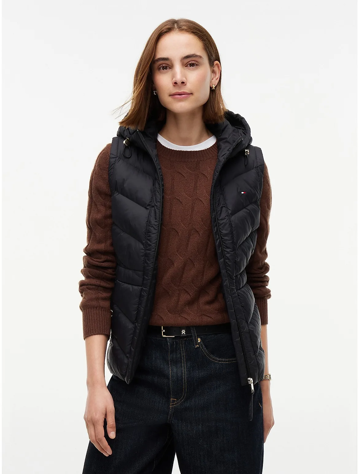 Lightweight Quilted Hooded Vest by Tommy Hilfiger
