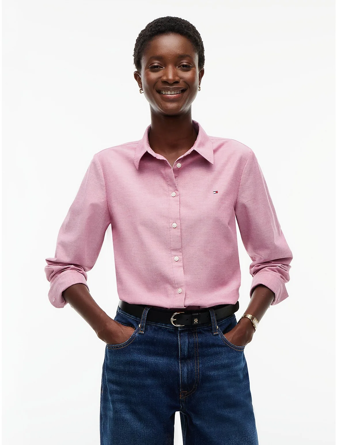 Regular Fit Stretch Oxford Shirt by Tommy Hilfiger