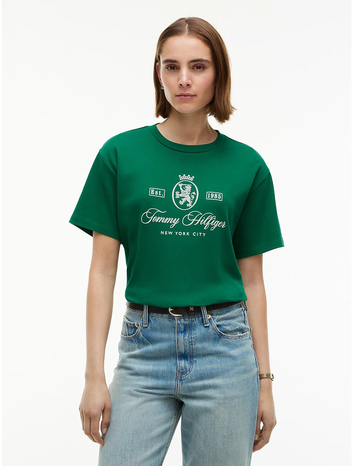 Relaxed Fit Crest Logo Interlock T-Shirt by Tommy Hilfiger