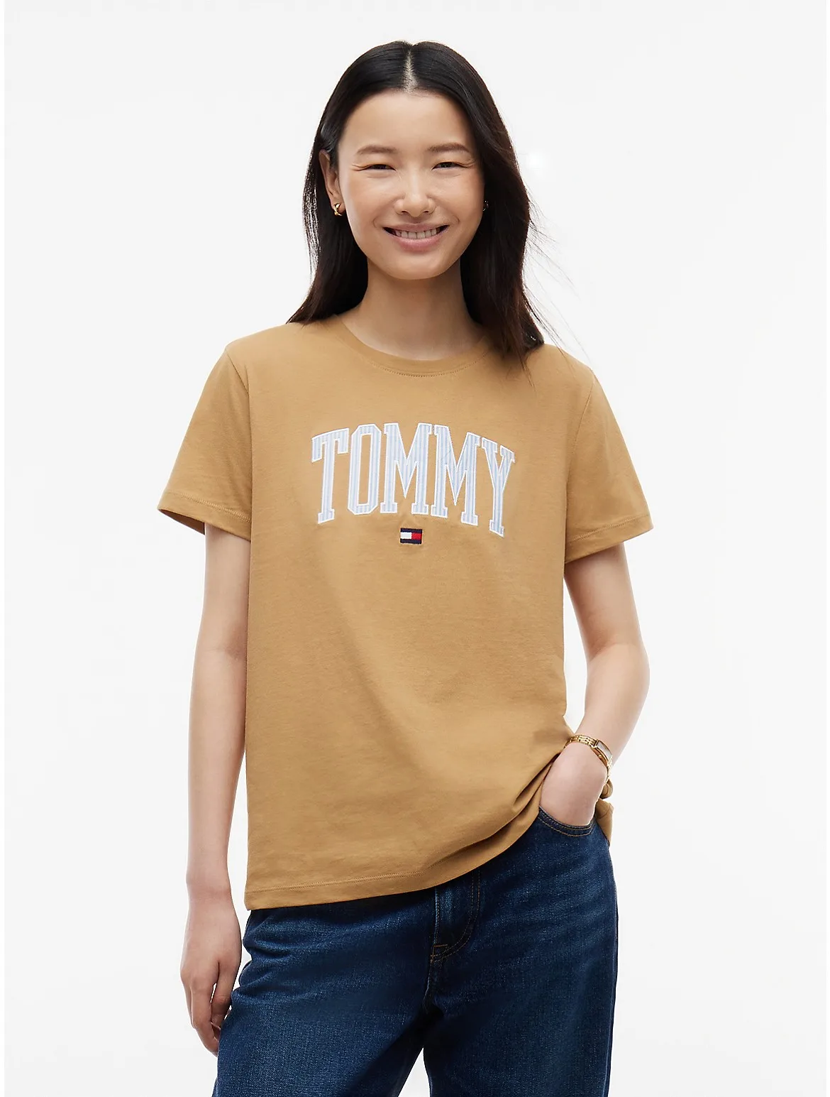 Ithaca Stripe Tommy Logo T-Shirt by Tommy Hilfiger