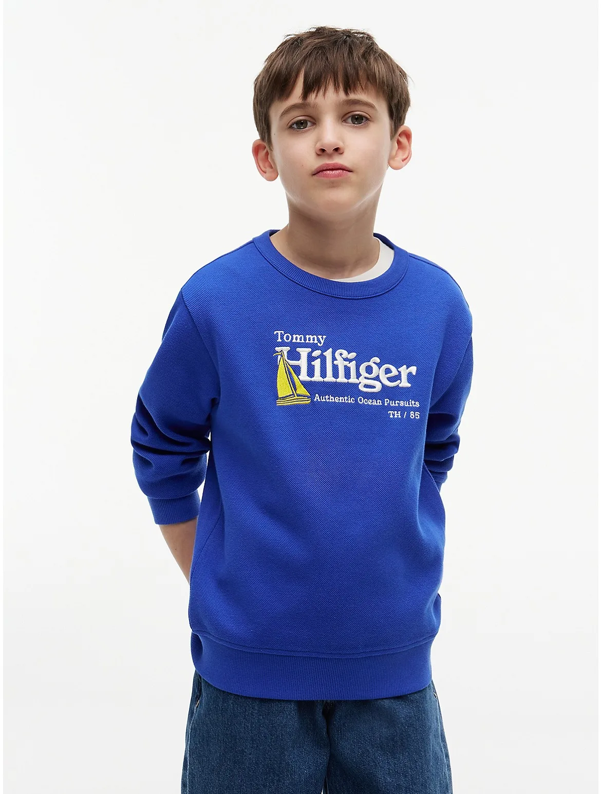 Embroidered Sailboat Sweatshirt by Tommy Hilfiger