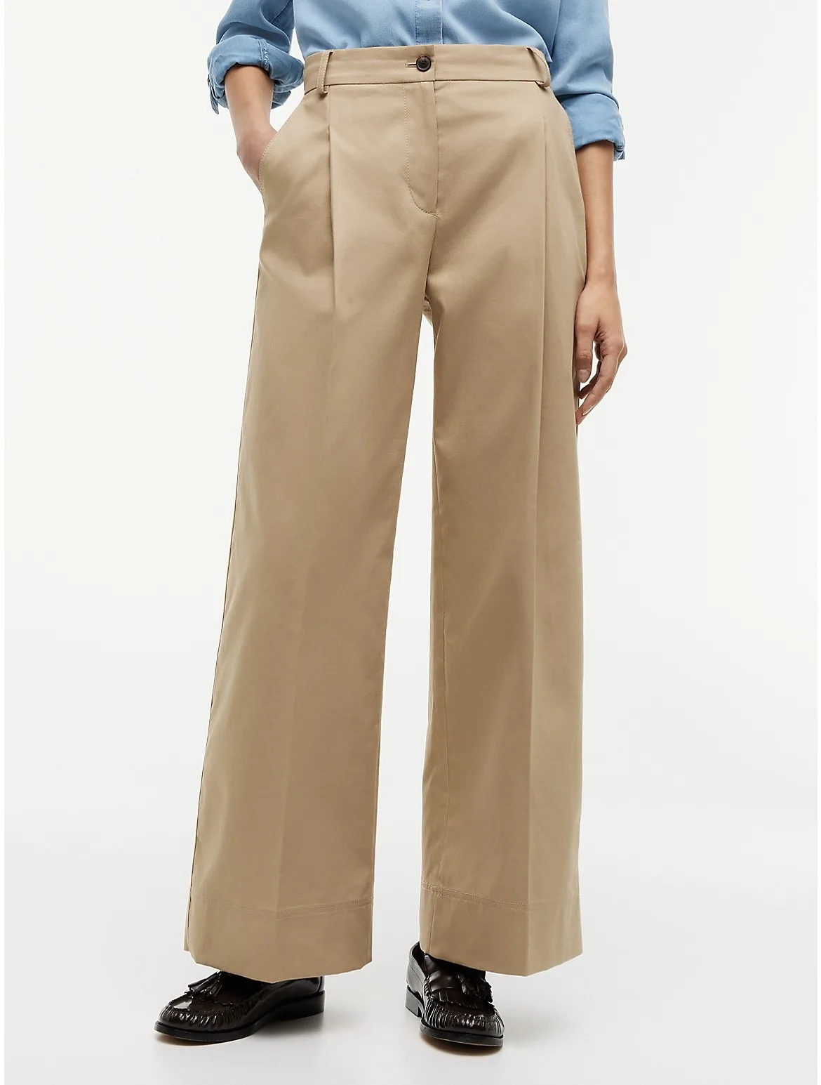 Pleated Wide Leg Chino by Tommy Hilfiger