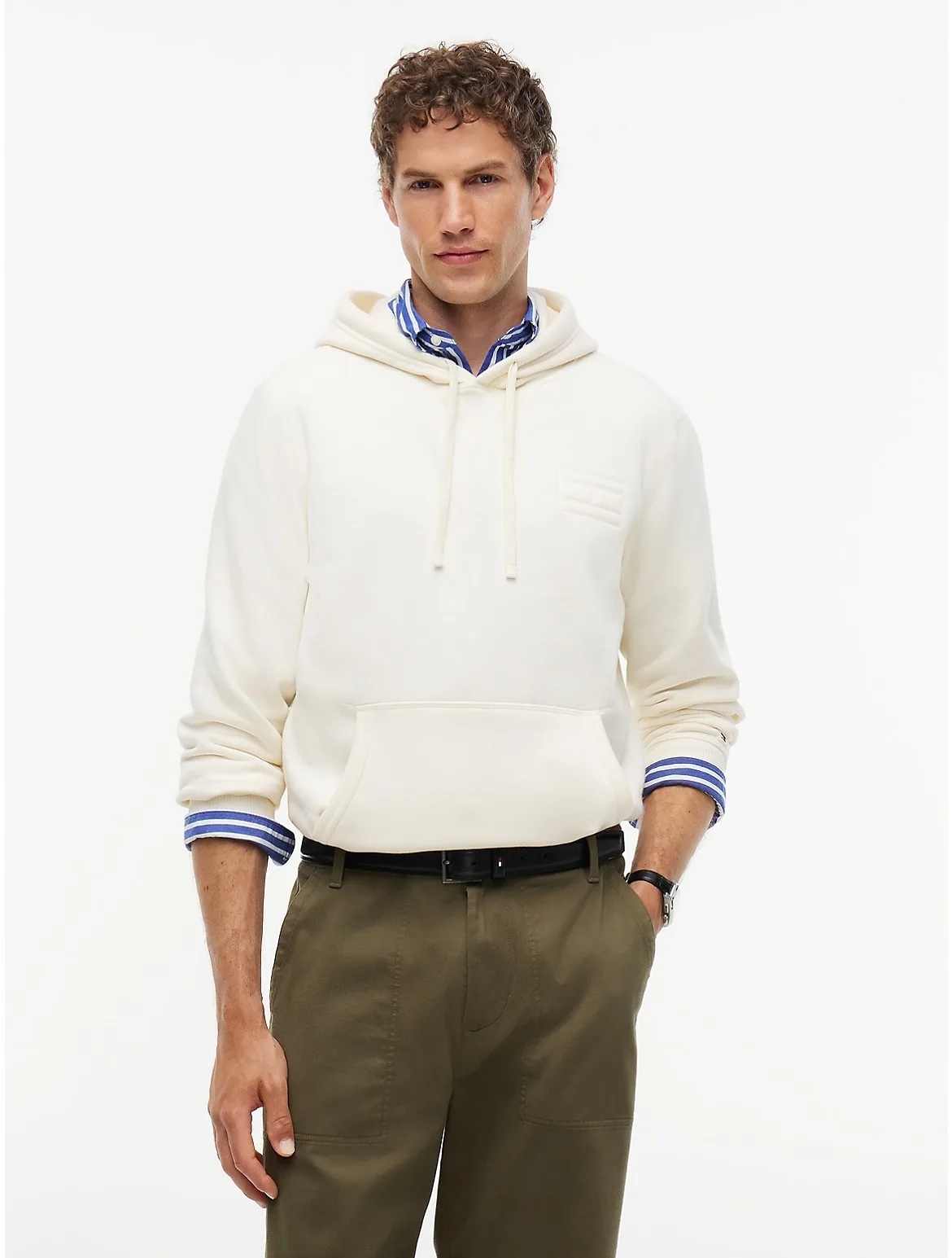 Embroidered Flag Brushed-Back Hoodie by Tommy Hilfiger