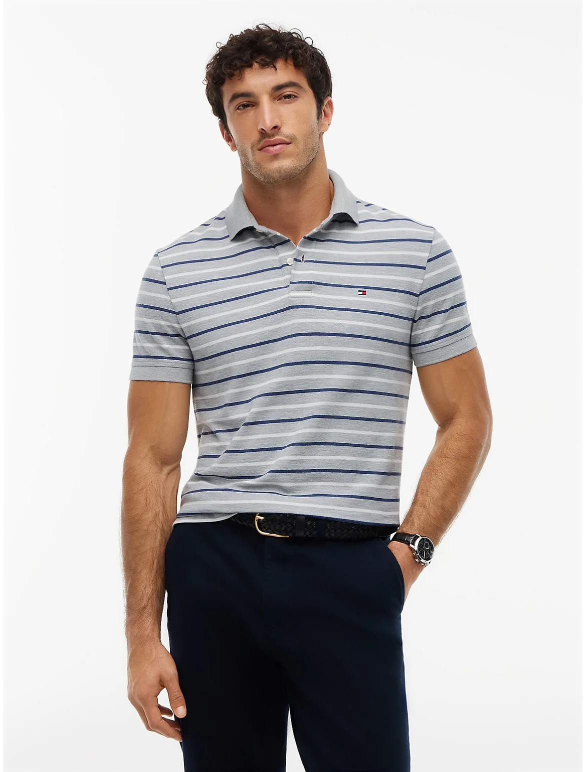 Regular Fit Striped Wicking Polo