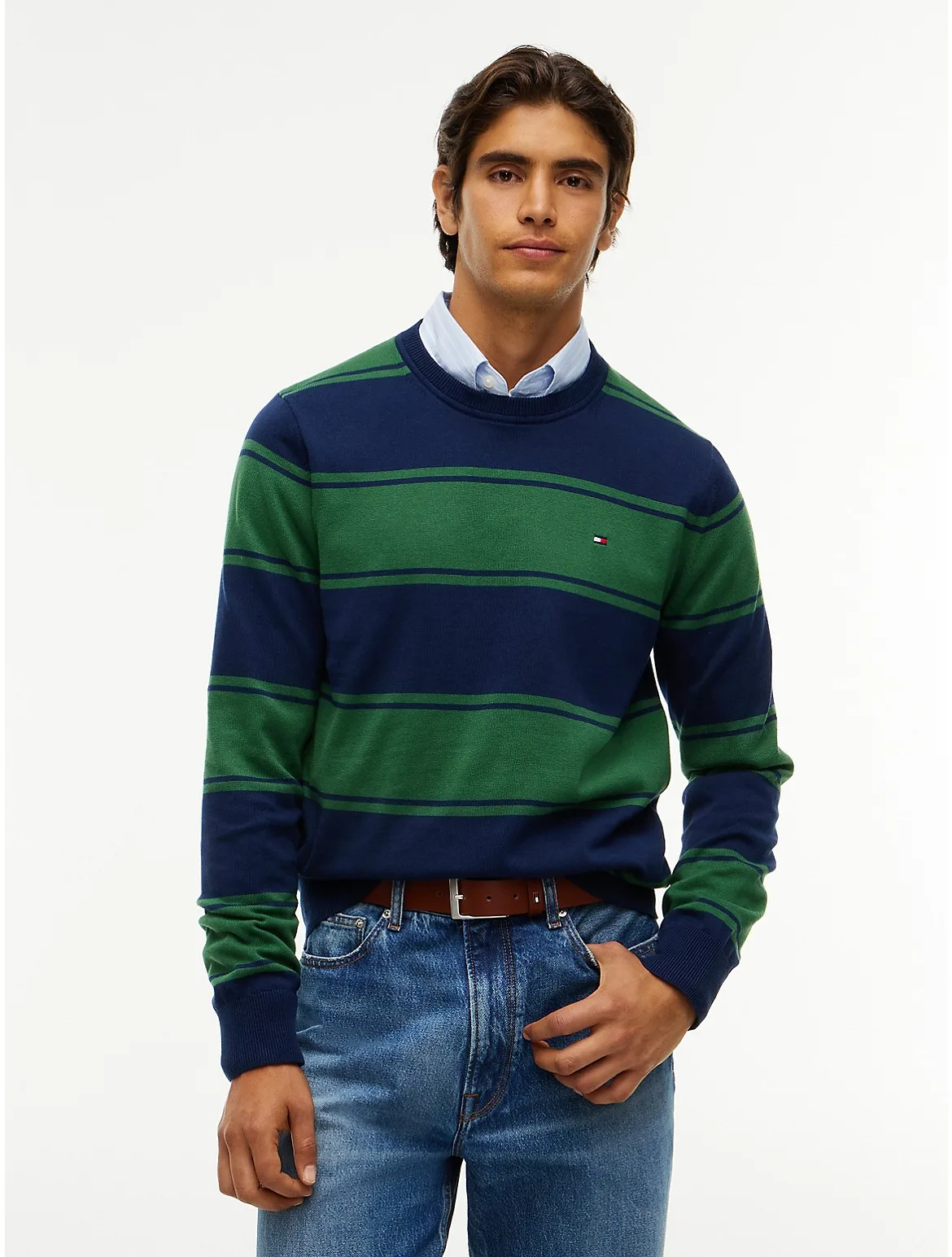Rugby Stripe Crewneck Sweater by Tommy Hilfiger