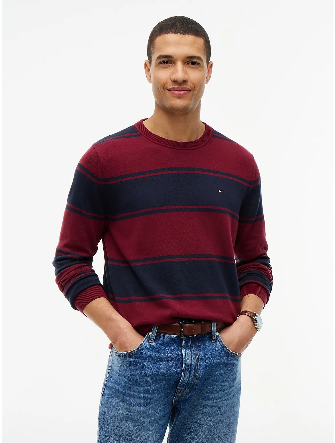Rugby Stripe Crewneck Sweater