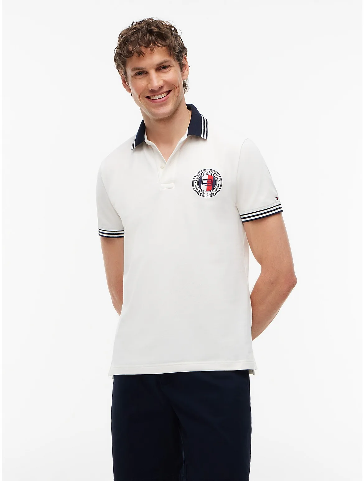 Regular Fit Circle Logo Tipped Polo by Tommy Hilfiger