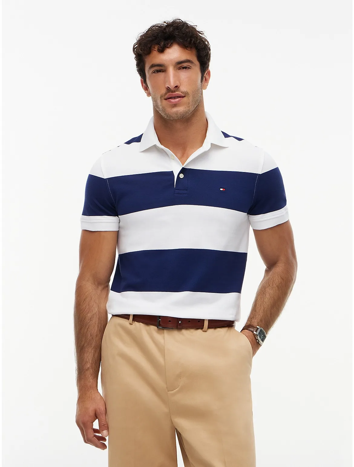 Slim Fit Rugby Stripe Polo