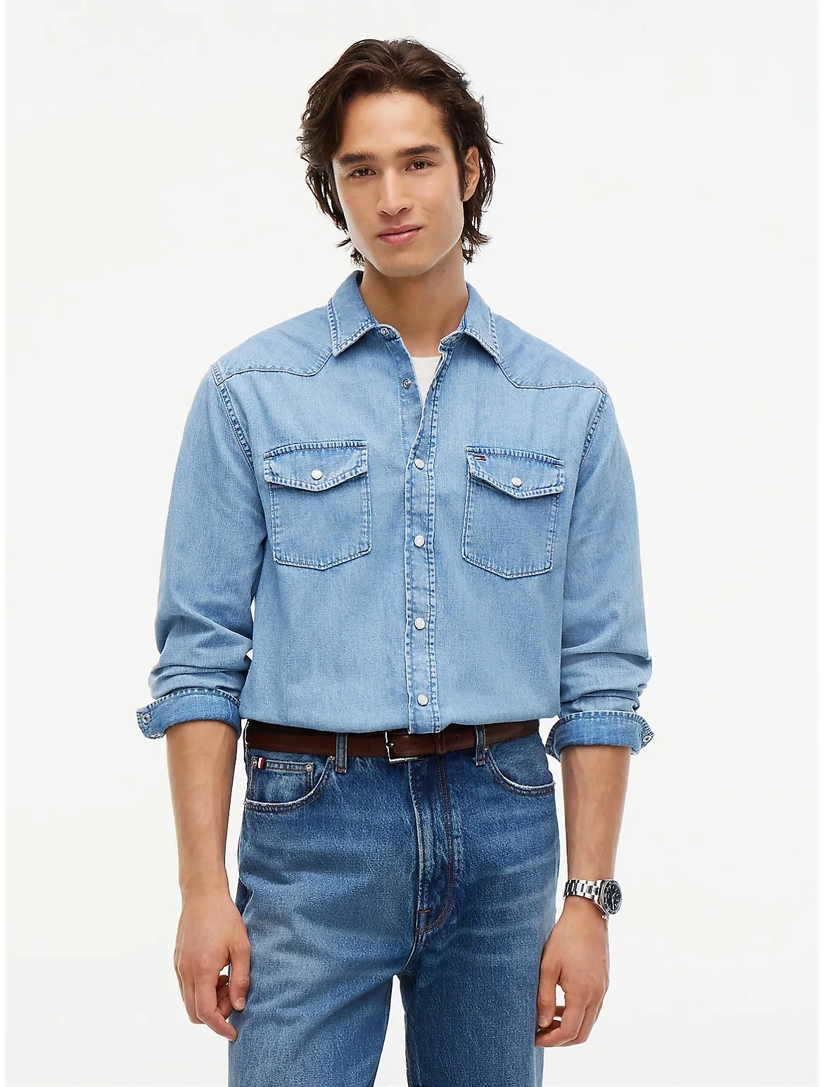 Regular Fit Denim Western Shirt