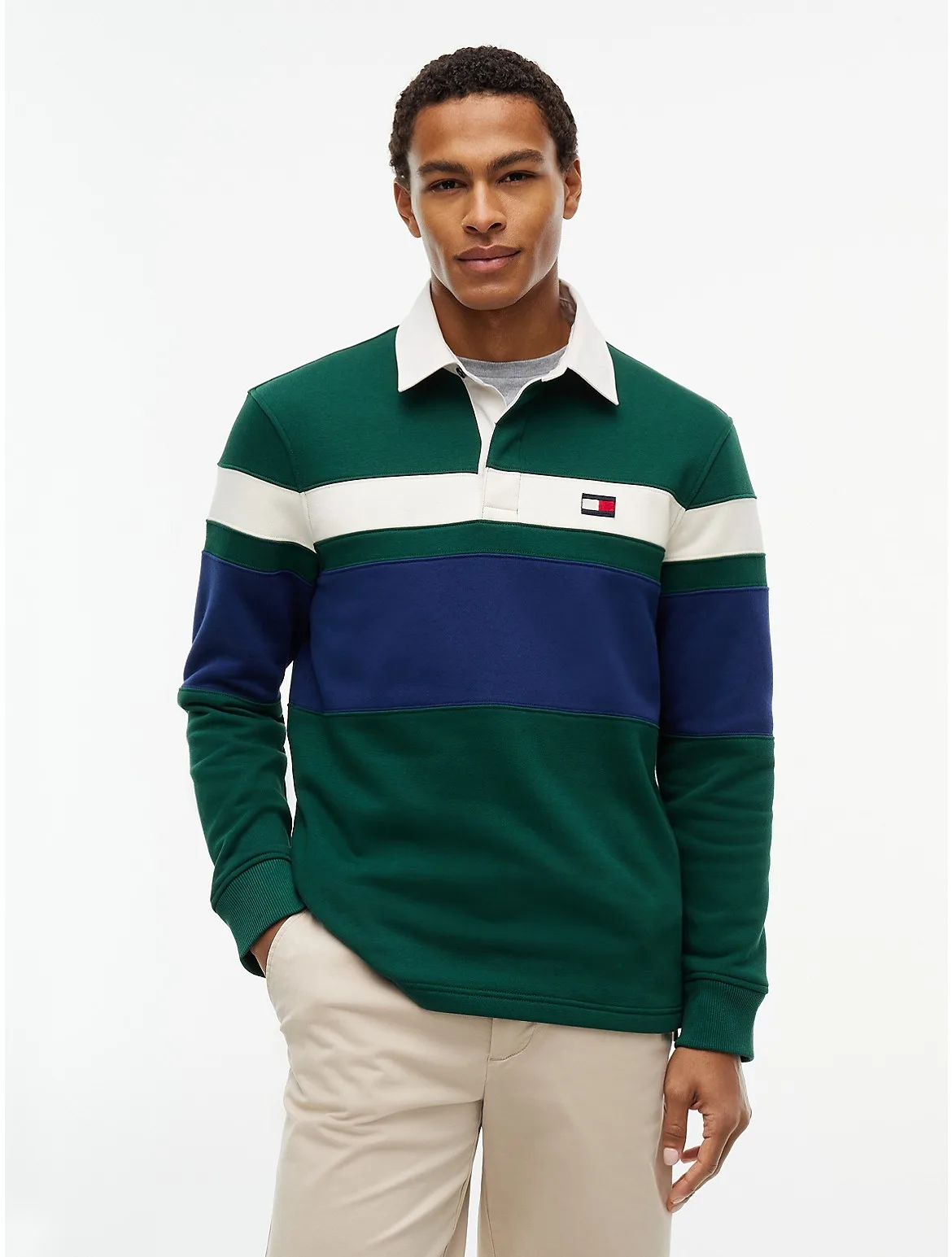 Brushed-Back Fleece Rugby Sweatshirt by Tommy Hilfiger