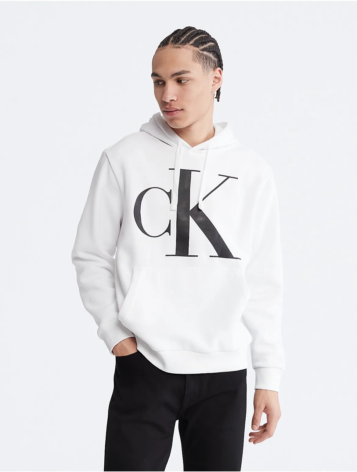 Monogram Fleece Hoodie by Calvin Klein