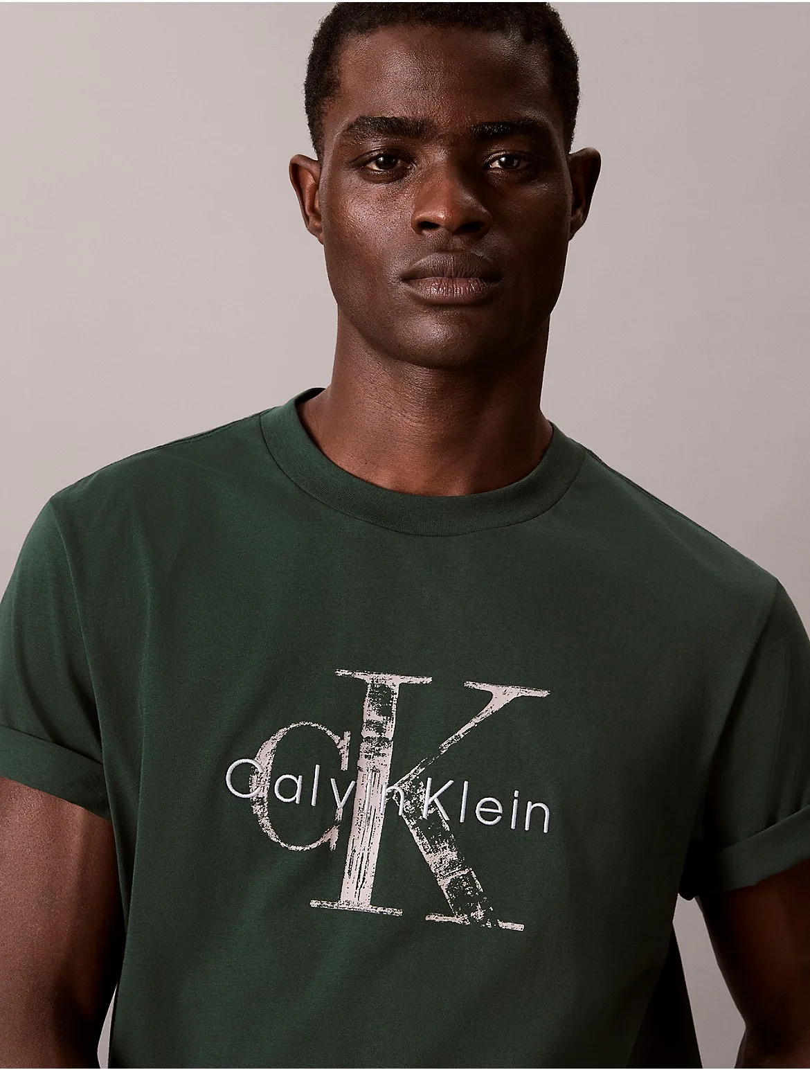 Distressed Monologo Graphic Tee by Calvin Klein Jeans