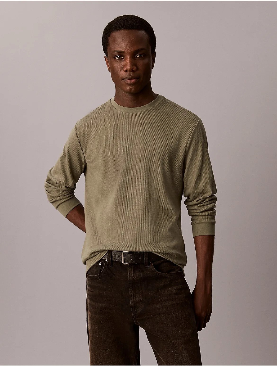 Woven Monologo Waffle Crewneck Tee