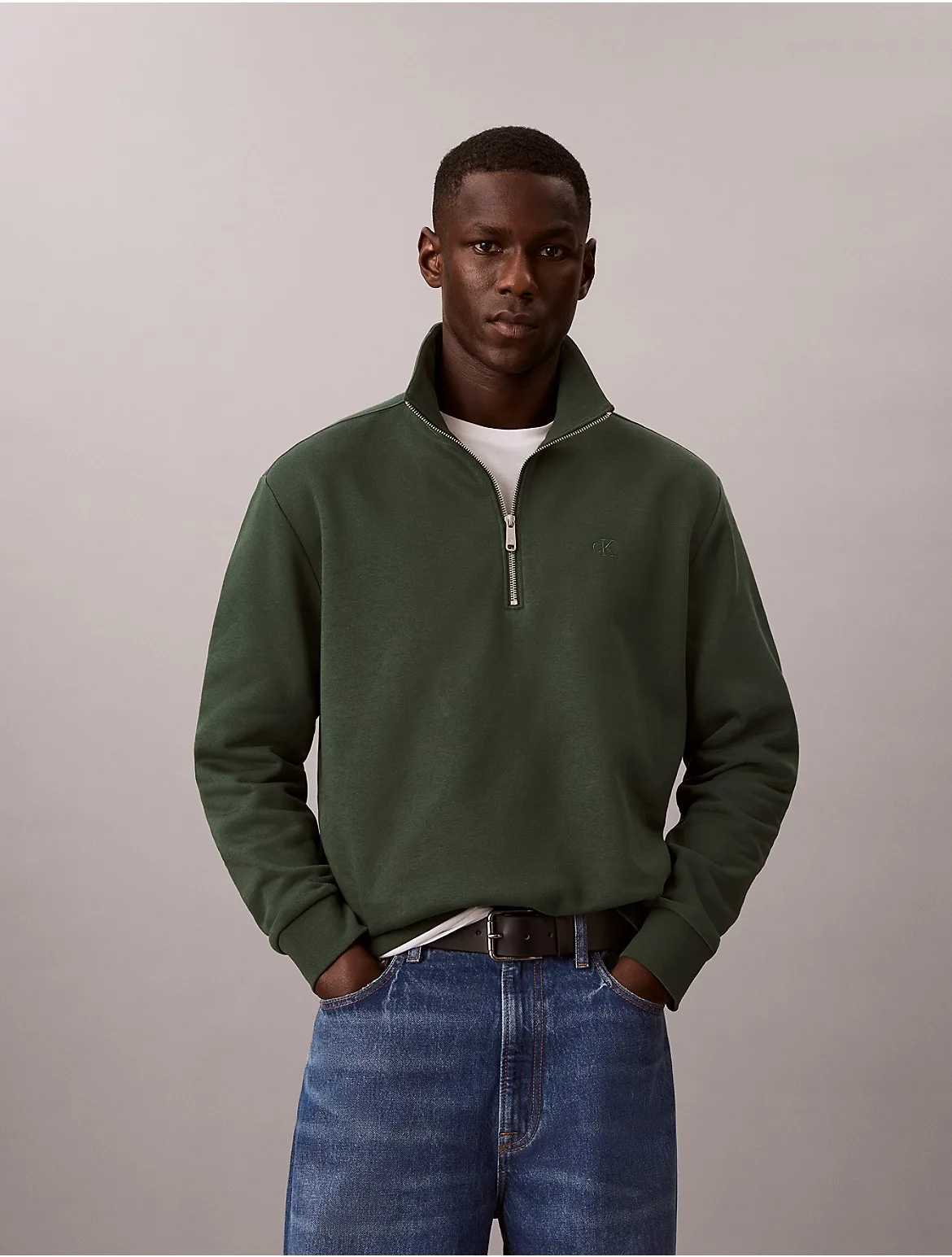 Archive Logo Fleece Quarter Zip Sweatshirt by Calvin Klein