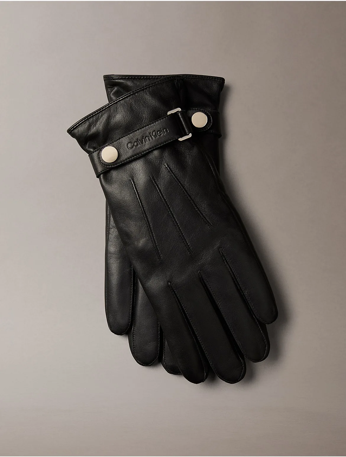Smooth Leather Strap Gloves by Calvin Klein