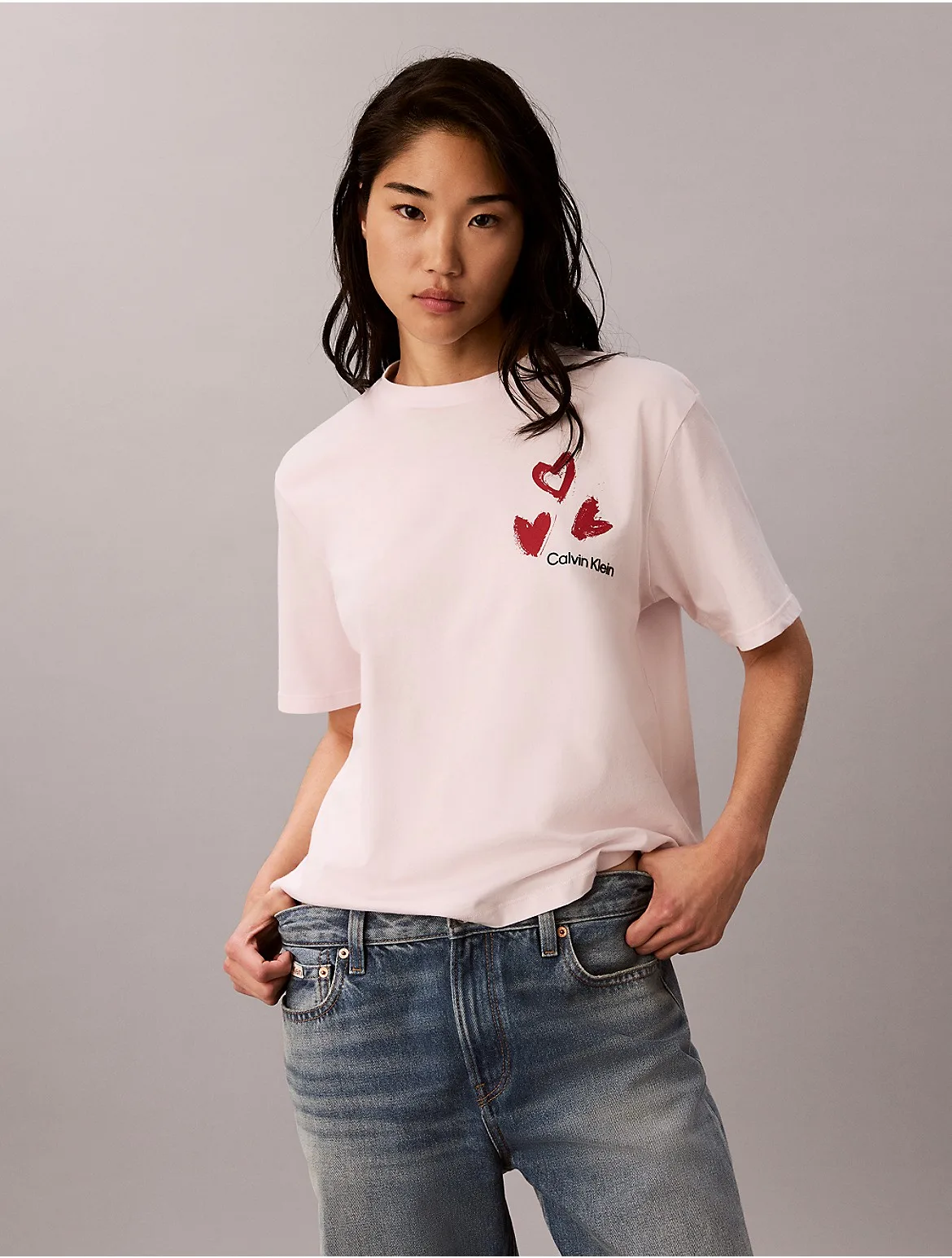 Hearts Print Boxy Tee by Calvin Klein Jeans