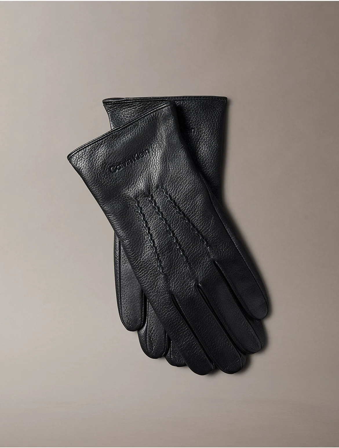 Pebble Leather Gloves by Calvin Klein
