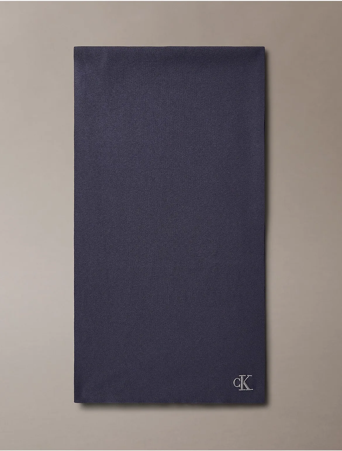 Monogram Embroidery Fine Rib Scarf by Calvin Klein