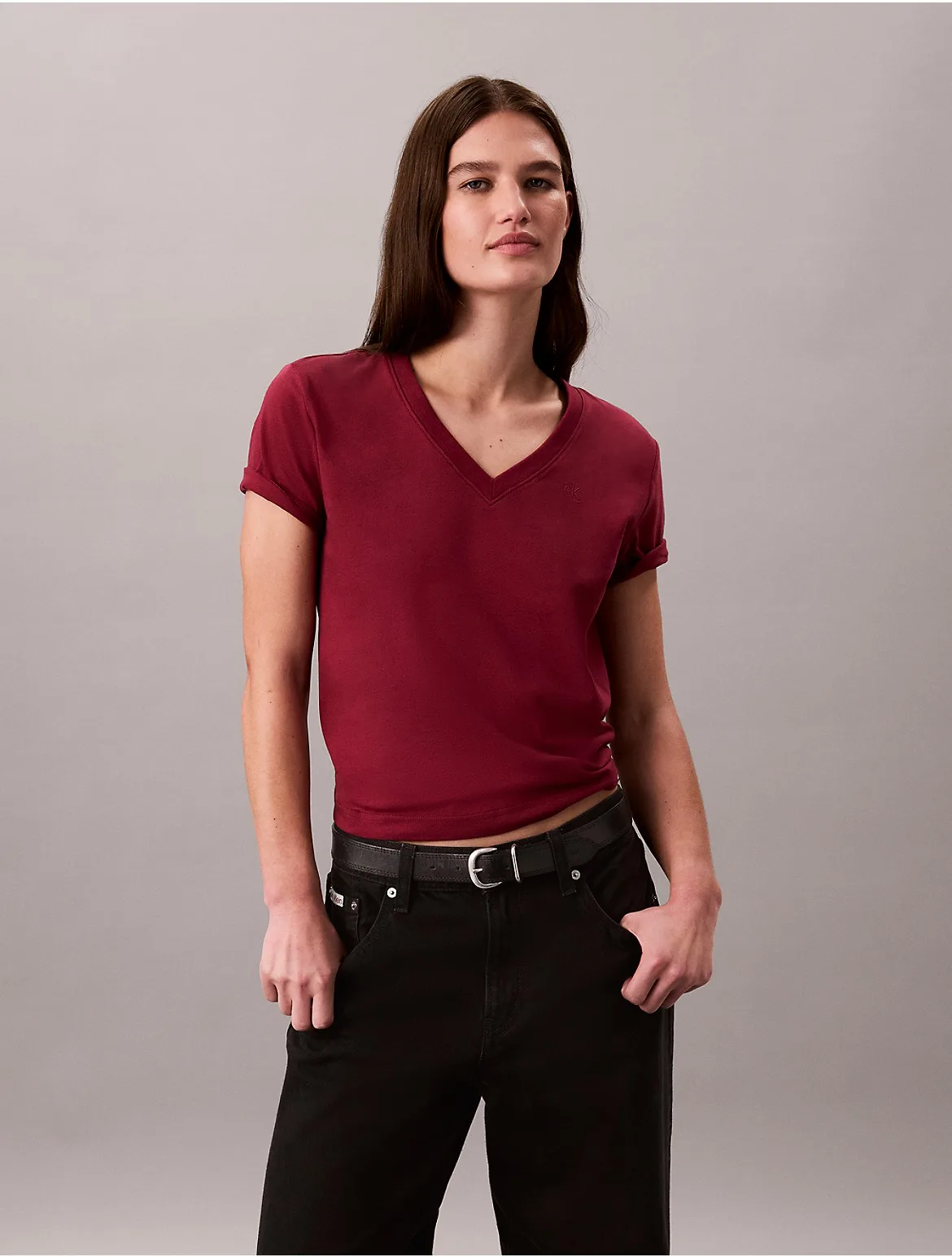 Monogram V-Neck T-Shirt by Calvin Klein Jeans
