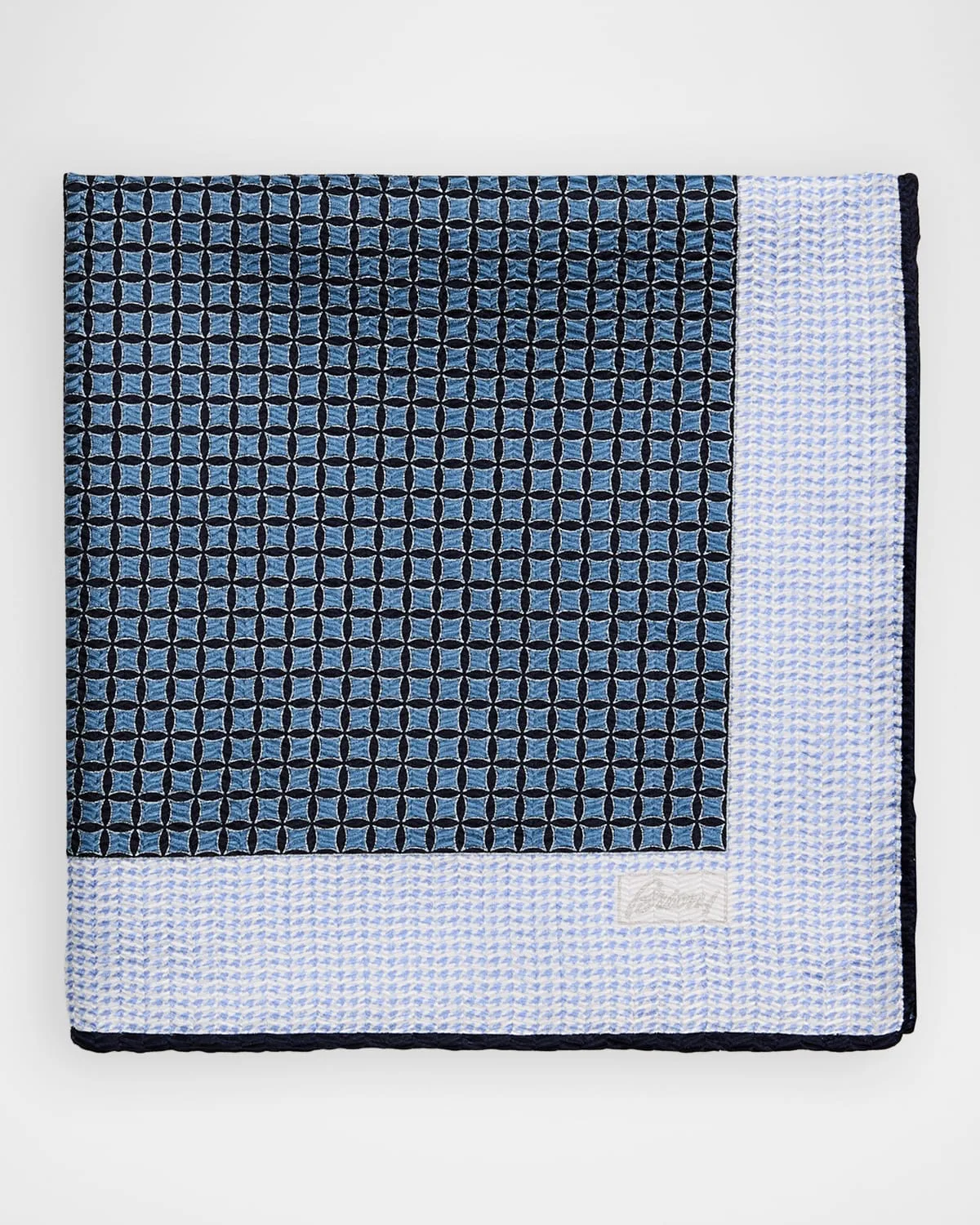 Micro-Jacquard Hand-Rolled Silk Pocket Square
