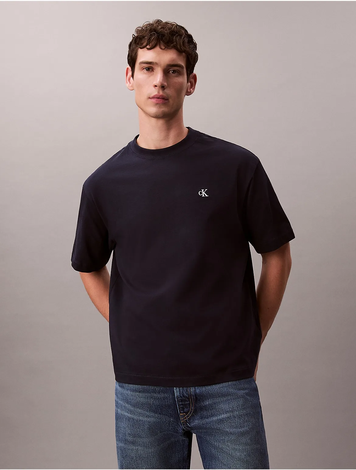 Monogram Logo Relaxed Crewneck T-Shirt by Calvin Klein Jeans