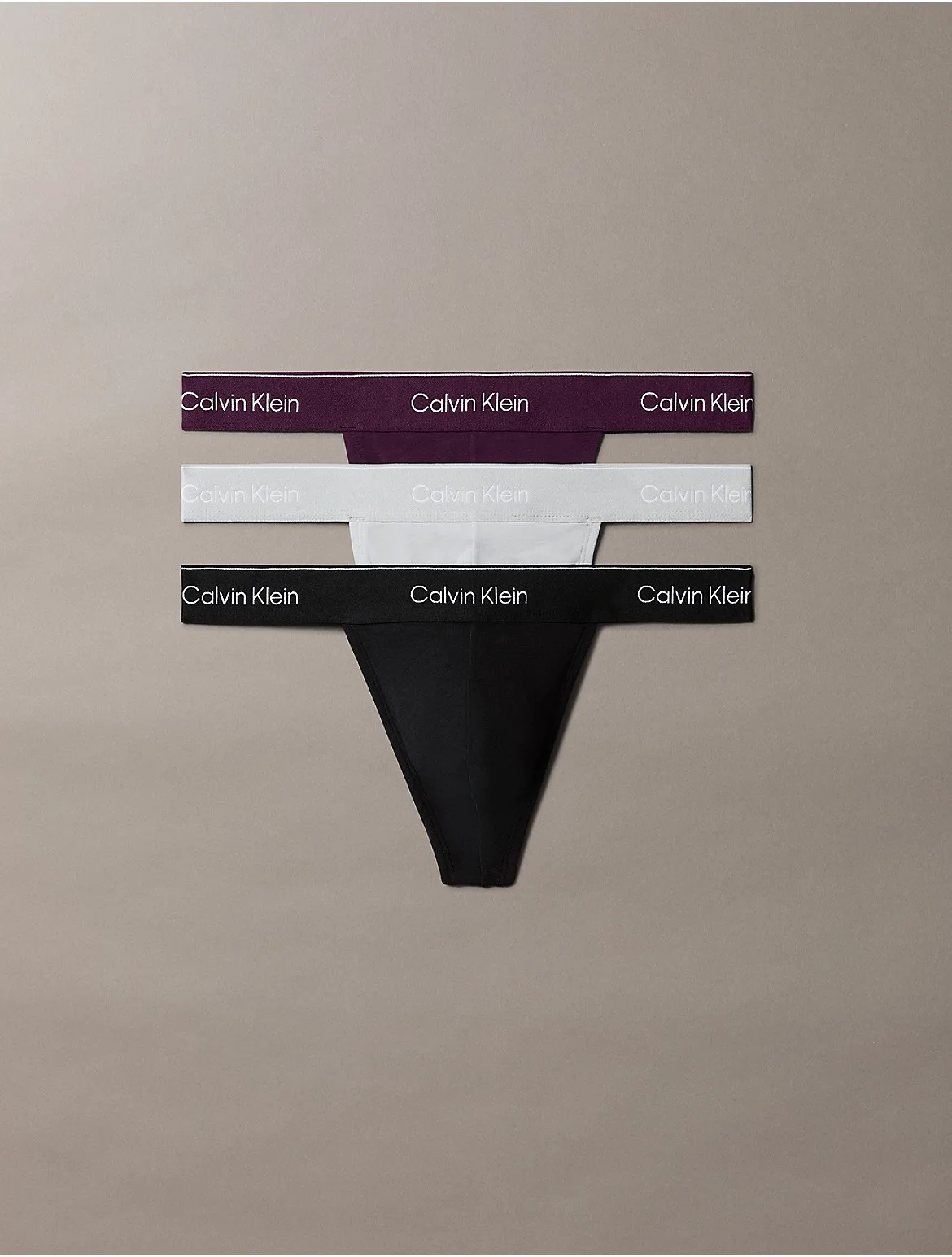 Icon Cotton Stretch 3-Pack Thong by Calvin Klein