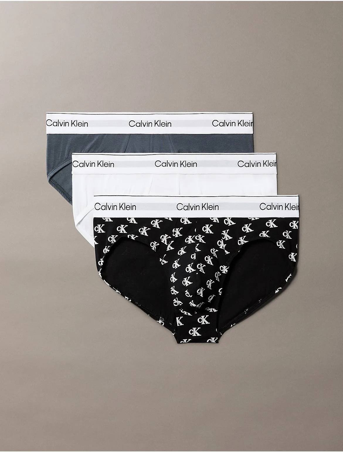 Icon Cotton Stretch 3-Pack Hip Brief by Calvin Klein