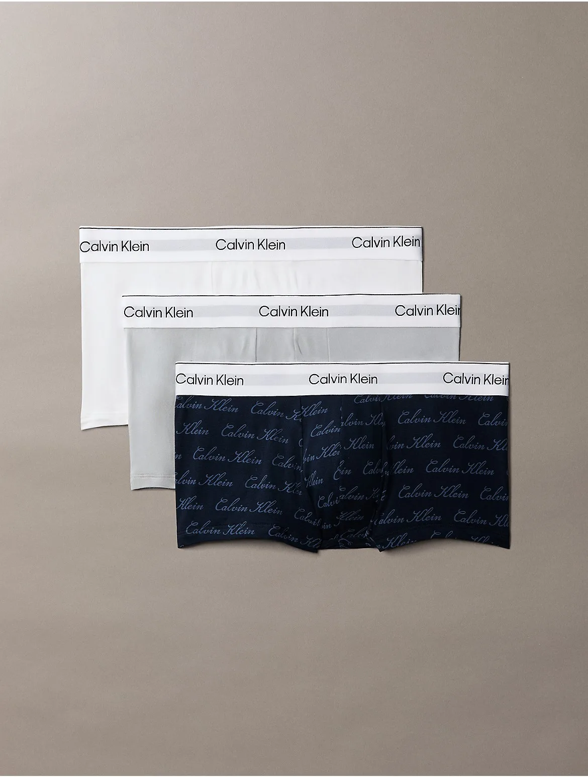 Icon Cotton Stretch 3-Pack Low Rise Trunk by Calvin Klein