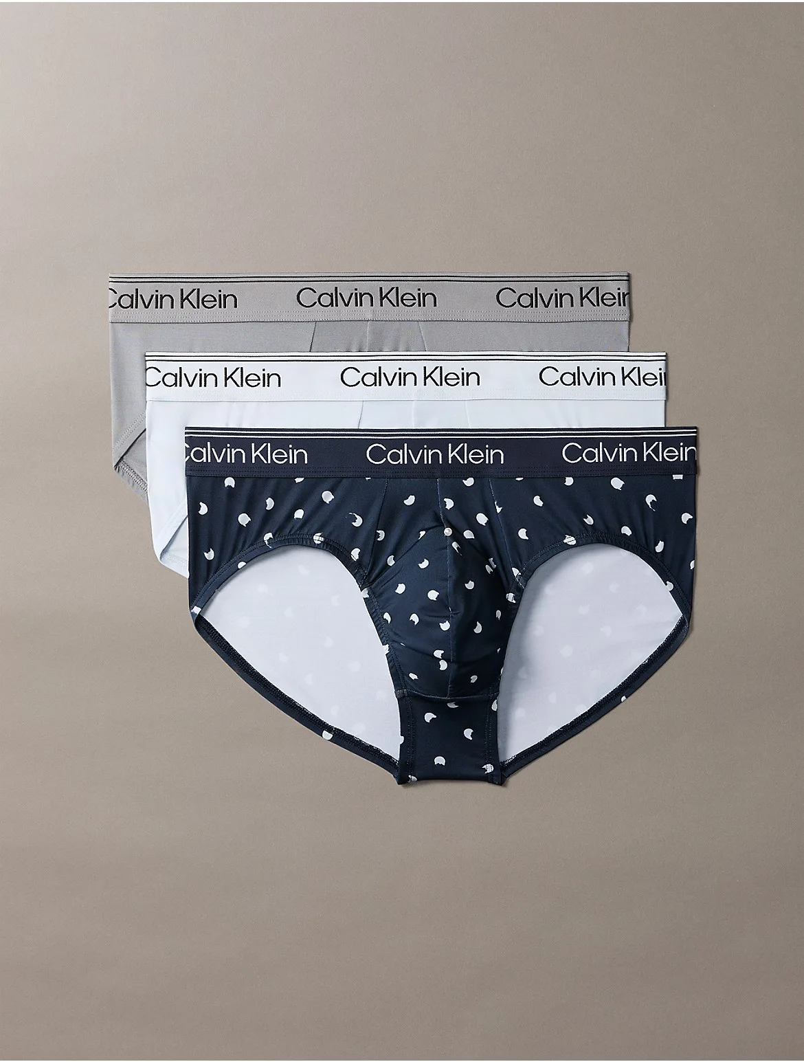 Microfiber Stretch 3-Pack Hip Brief by Calvin Klein
