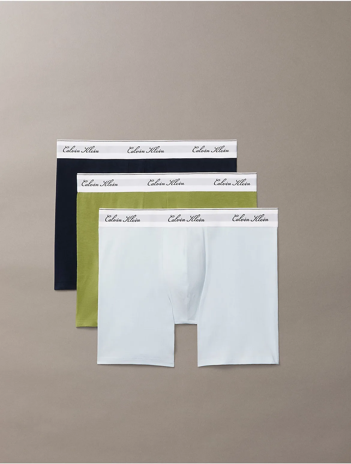 Icon Cotton Stretch Script 3-Pack Boxer Brief by Calvin Klein