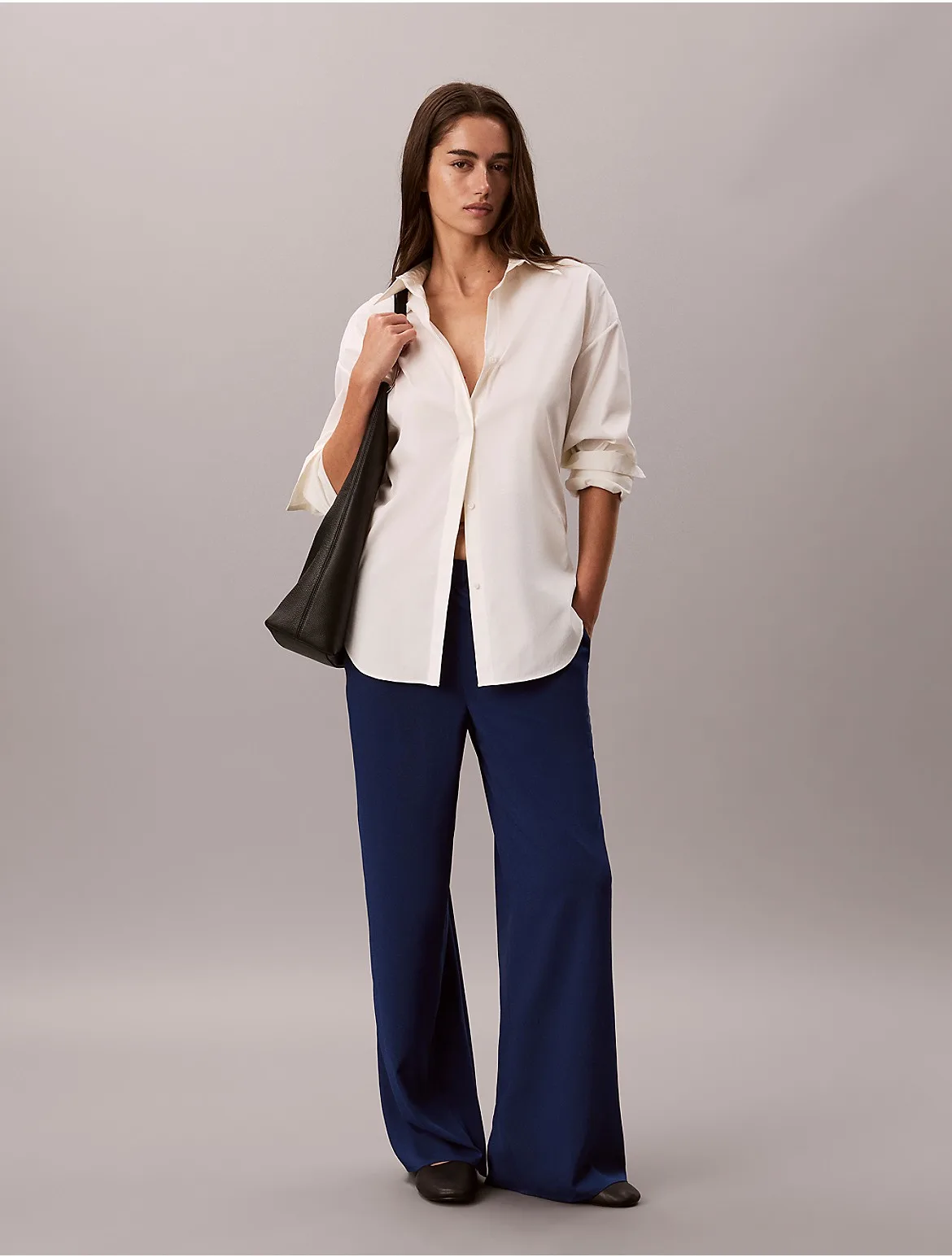 Wide Leg Pull-On Pants by Calvin Klein