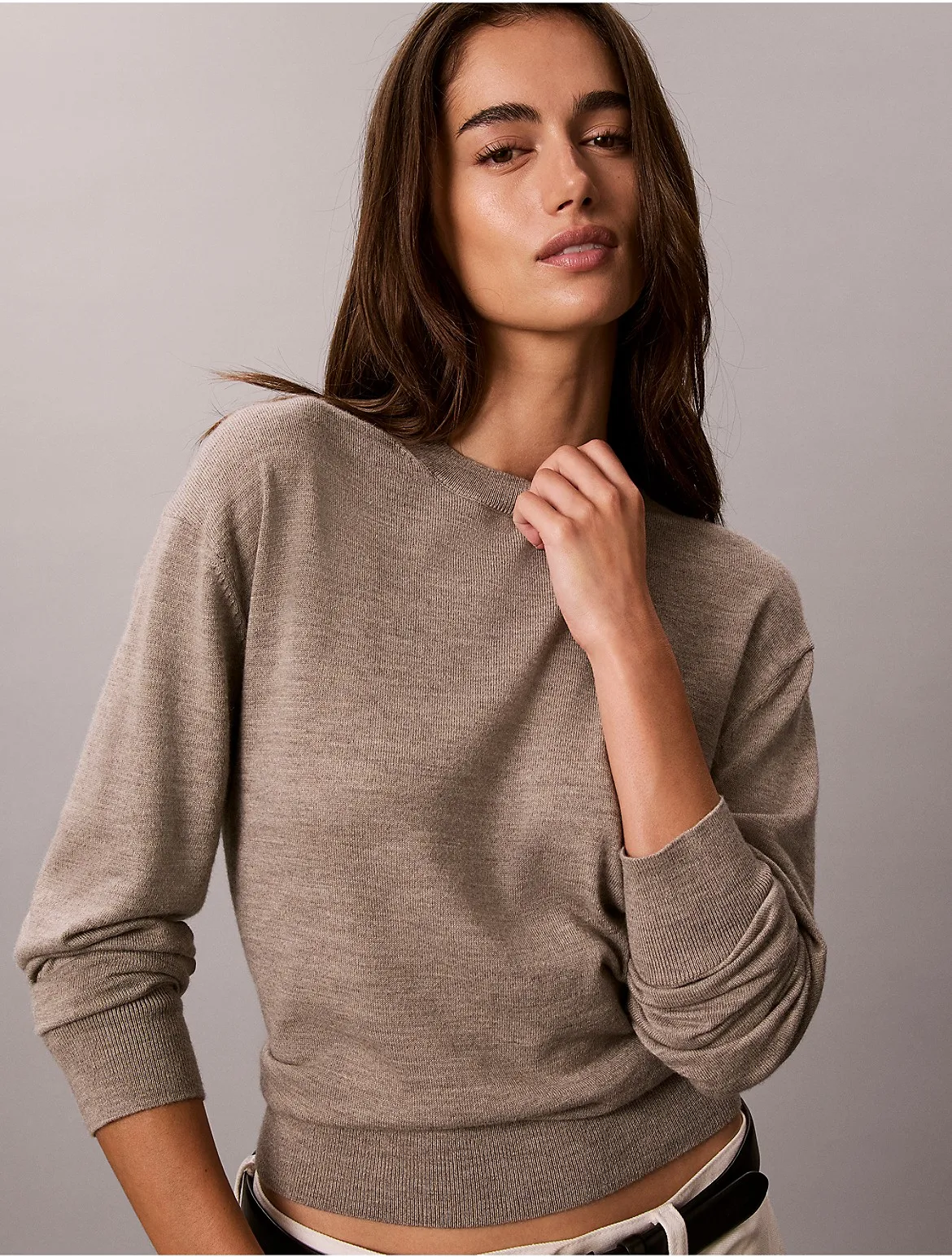 Merino Wool Blend Crewneck Sweater