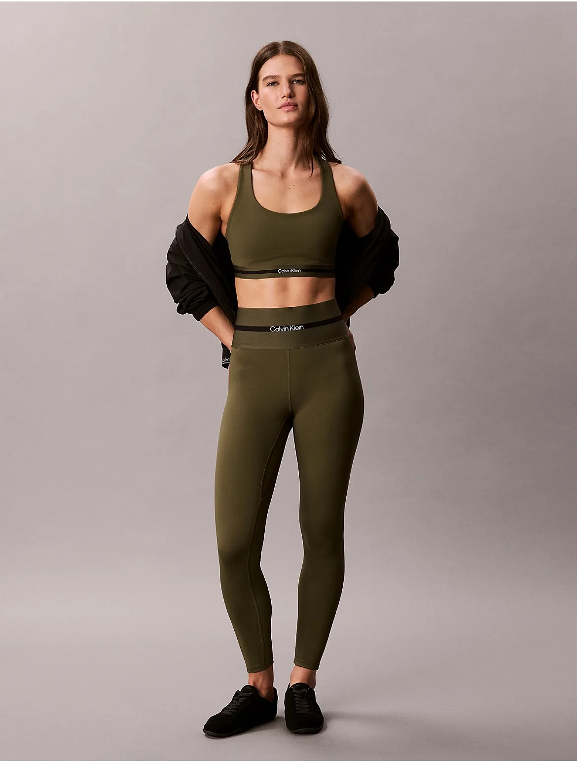 Icon Sport Striped Wide Waistband 7/8 Leggings by Calvin Klein Sport
