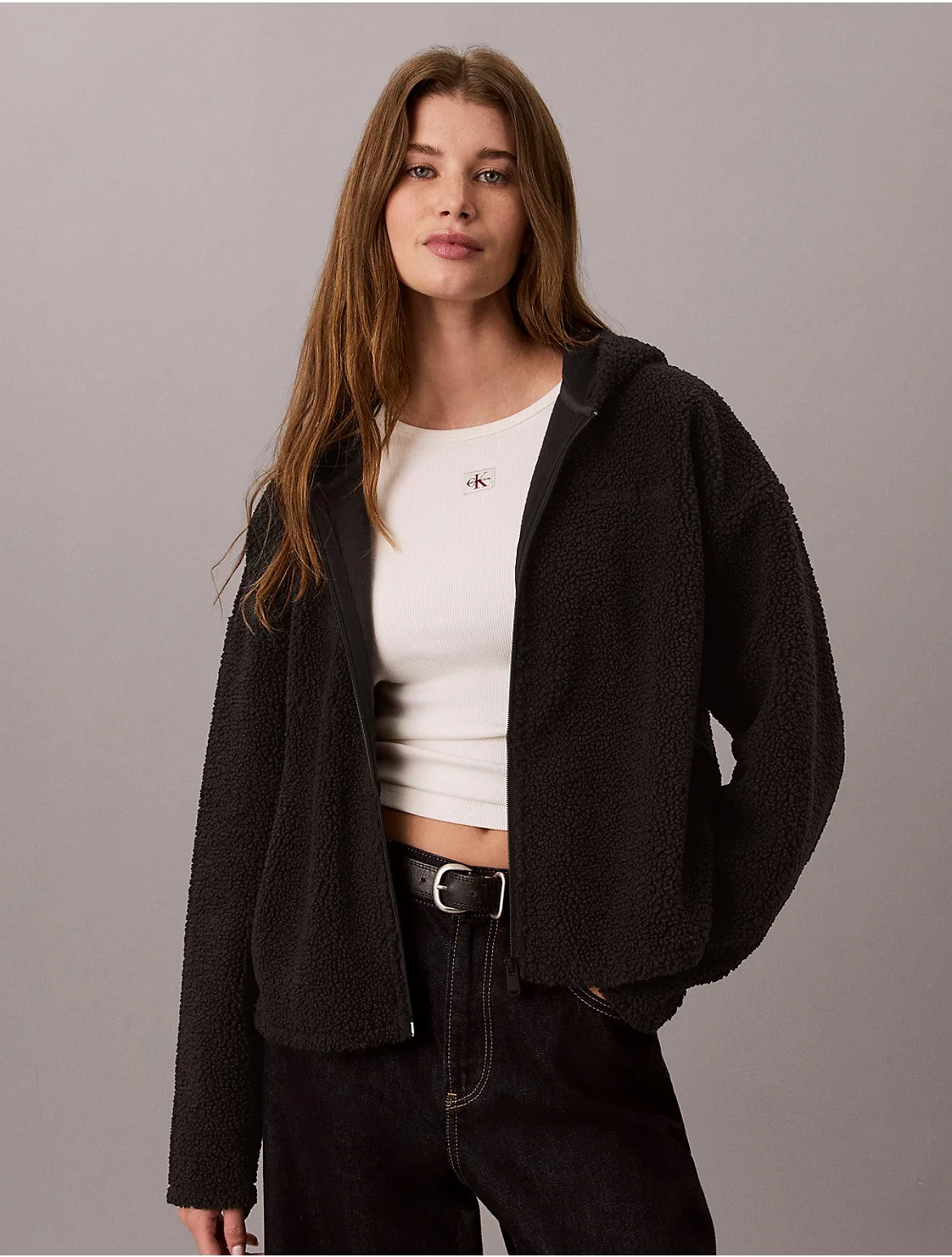 Sherpa Zip Hoodie by Calvin Klein Sport