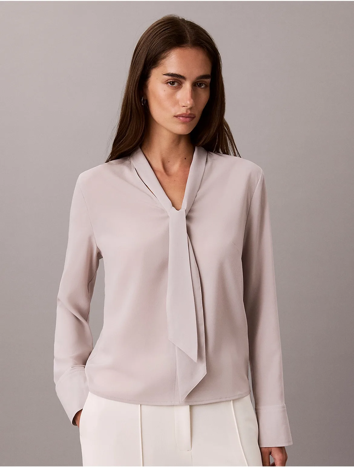 Scarf Neck Long Sleeve Top by Calvin Klein
