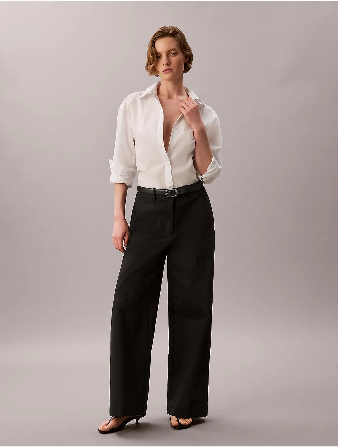 Chino Wide Leg Pants