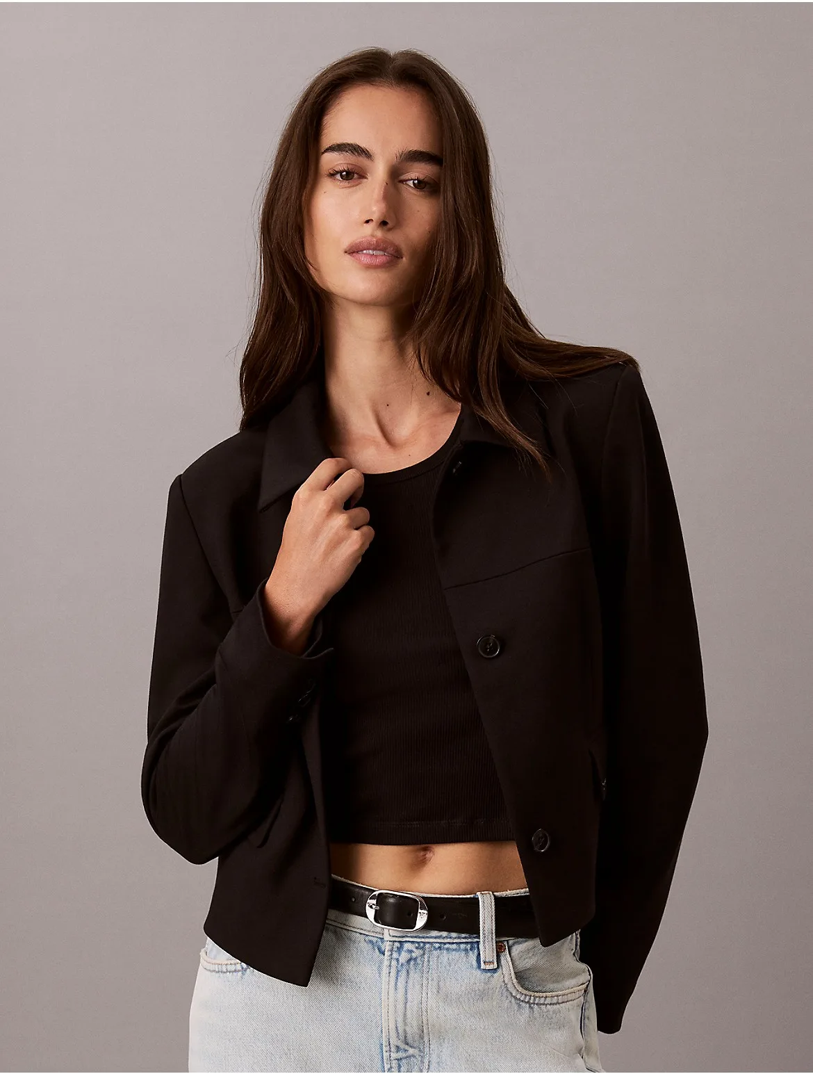Ponte Knit Jacket by Calvin Klein