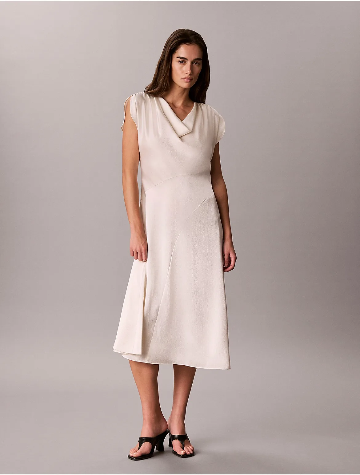 Hammered Satin Midi Dress by Calvin Klein
