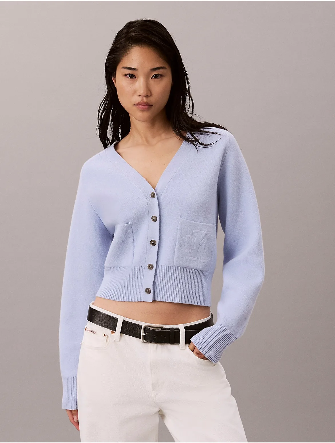 Wool Cotton Raglan Cardigan by Calvin Klein Jeans