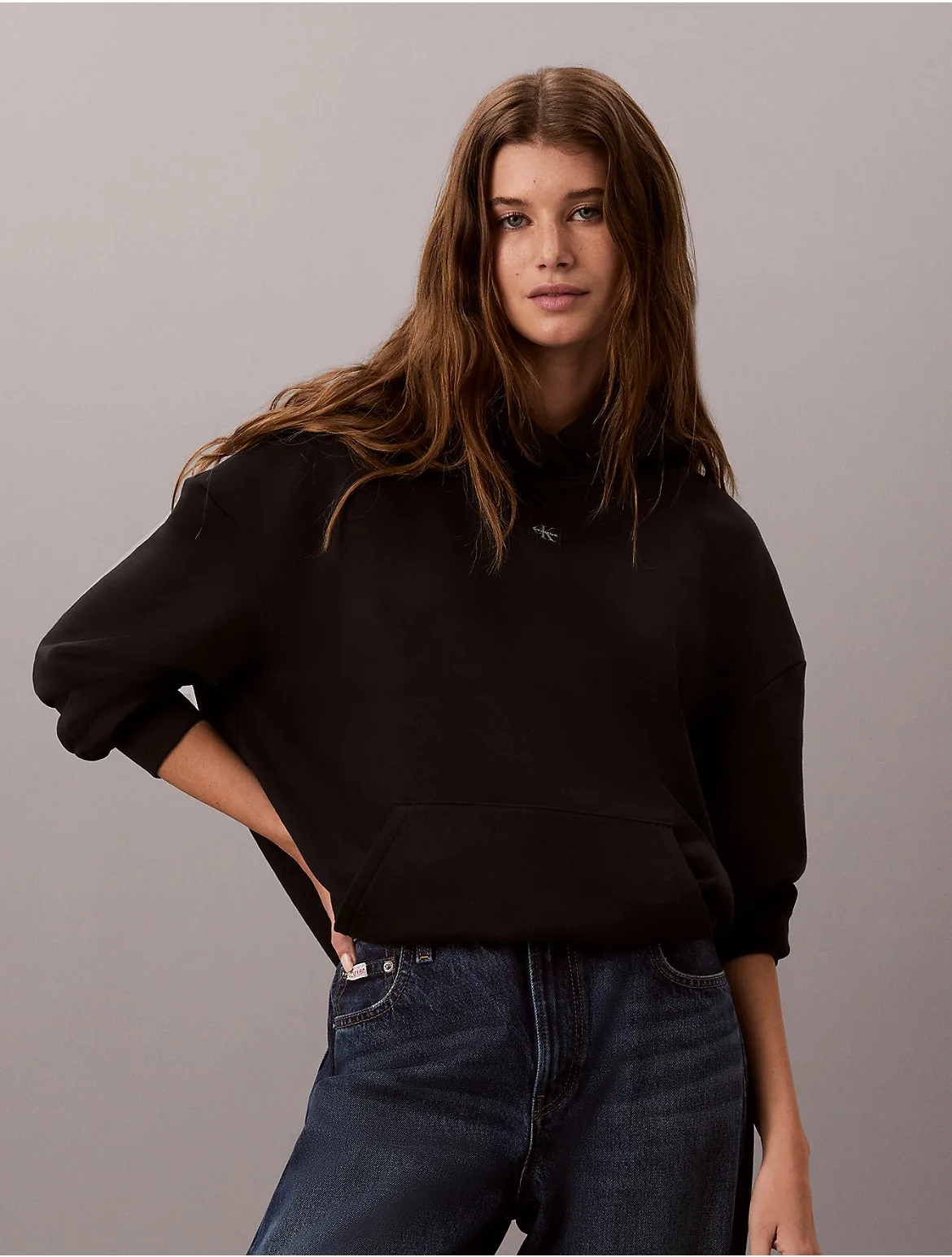 Woven Monologo Relaxed Hoodie by Calvin Klein Jeans