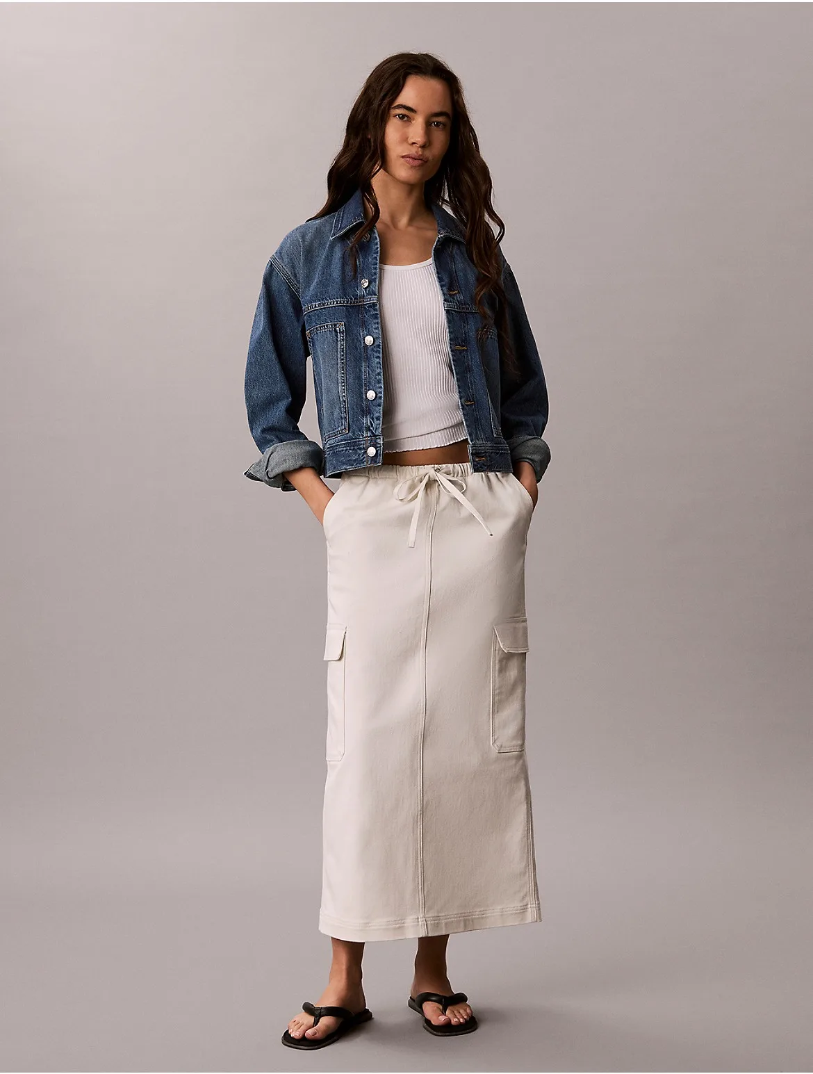 Cotton Twill Cargo Skirt by Calvin Klein Jeans