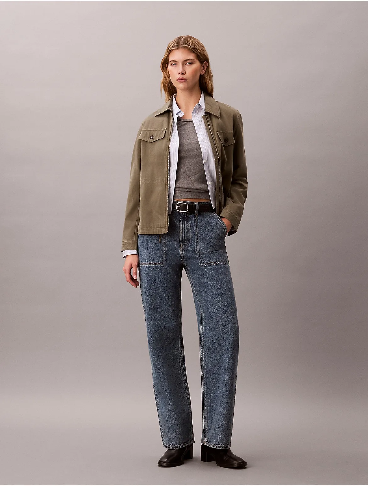 High Rise Loose Utility Jeans by Calvin Klein Jeans